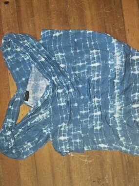 Lane Bryant Blue and White Tie-Dye Blouse